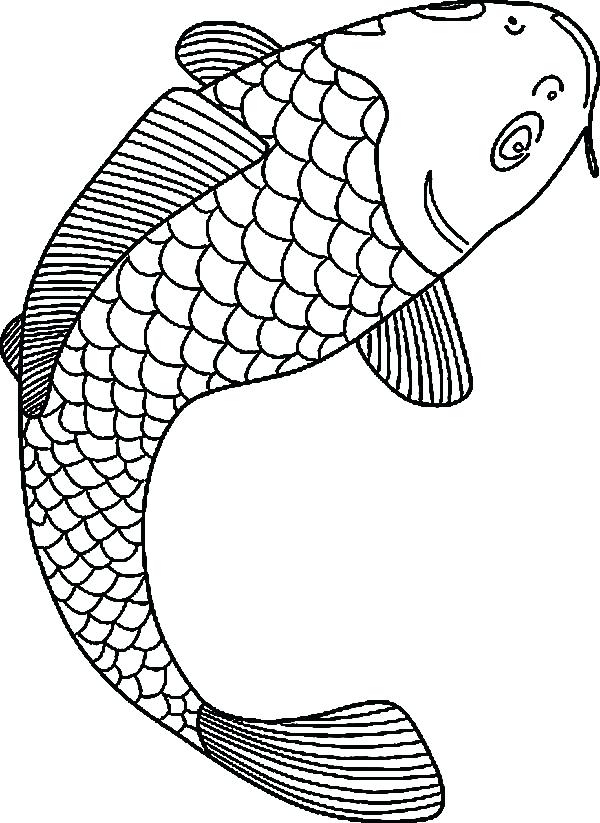 600x823 Koi Fish Coloring Page