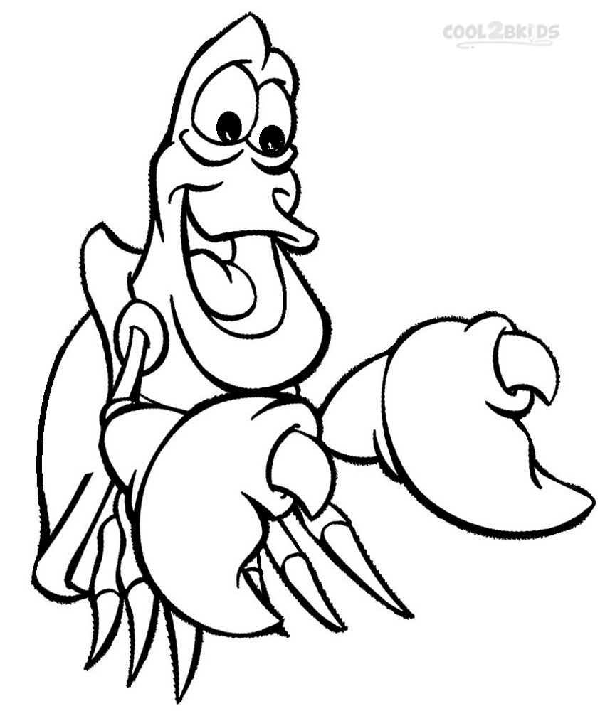 850x1000 Sebastian The Crab Coloring Pages About Crab Coloring Pages
