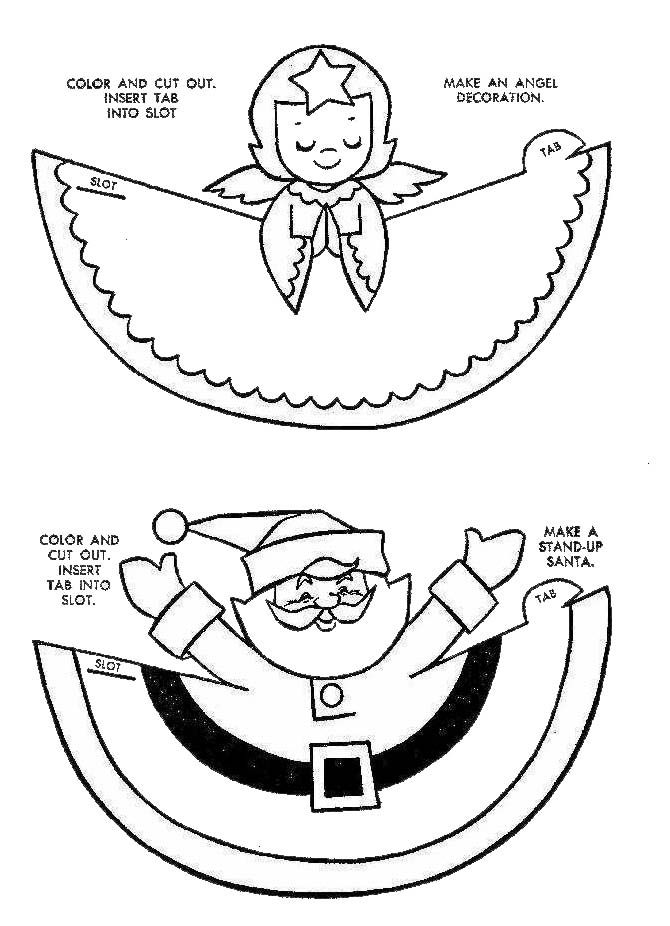 670x926 Christmas Paper Craft Of An Angel And Santa