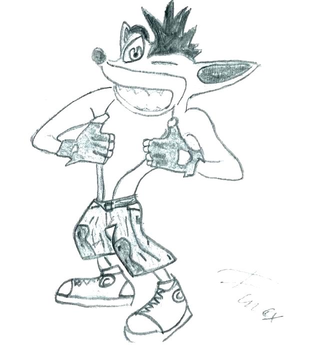 618x697 Crash Bandicoot Coloring Pages Crash Coloring Pages Crash Coloring