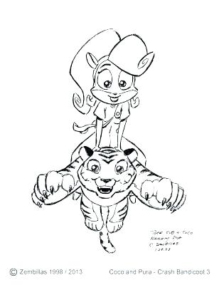 308x400 New Crash Bandicoot Coloring Pages Or Crash Coloring Pages Crash