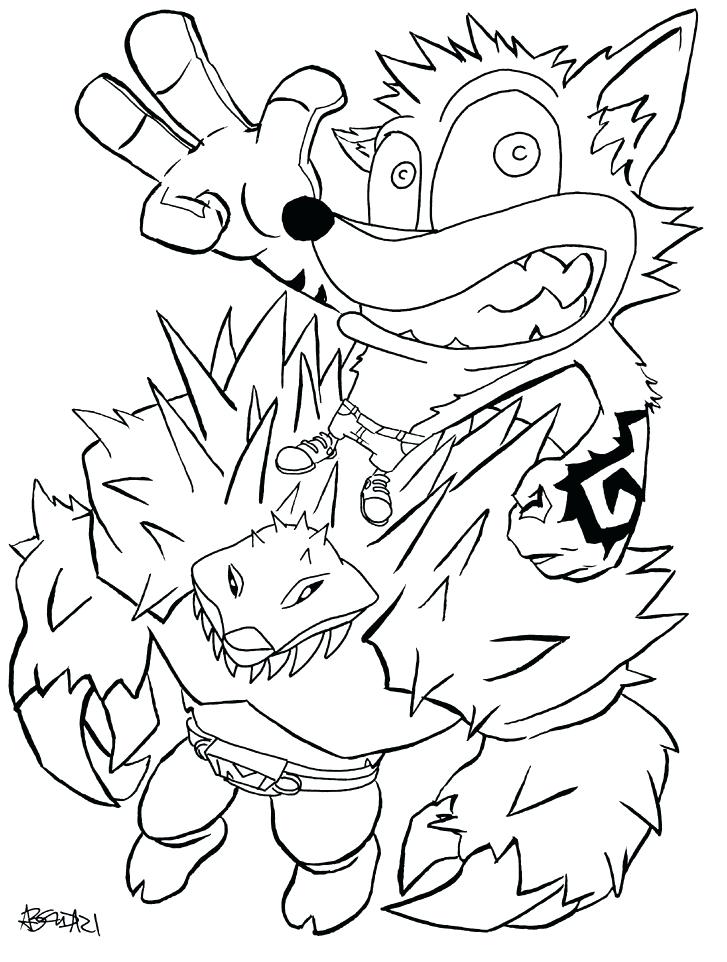 727x962 Crash Bandicoot Coloring Pages Art Crash And Crash Bandicoot