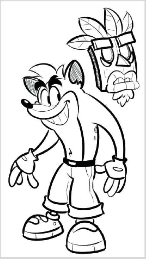 482x856 Crash Bandicoot Coloring Pages Click To See Printable Version