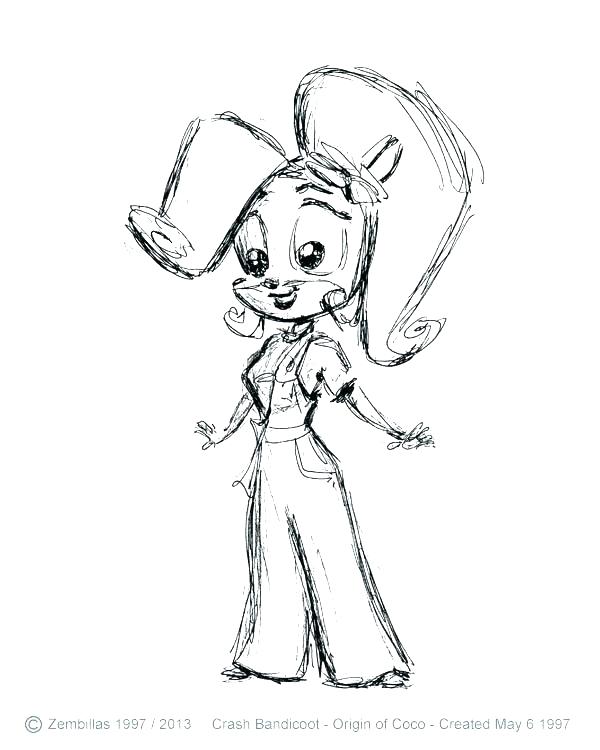600x750 Crash Bandicoot Coloring Pages Crash Colouring Pages Coloring Coco