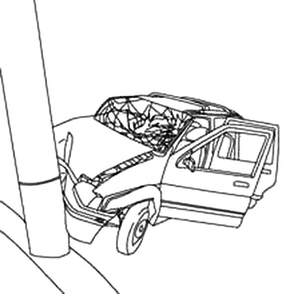 600x600 Cars Crashed To Electricity Pool Coloring Pages