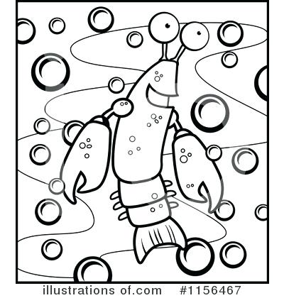 400x420 Crawfish Coloring Page Royalty Free Crayfish Illustration By