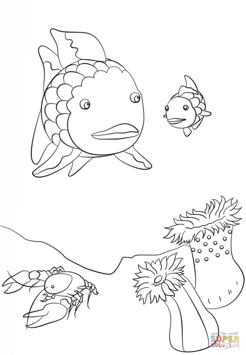 824x1186 Rainbow Fish Coloring Pages Wagashiya