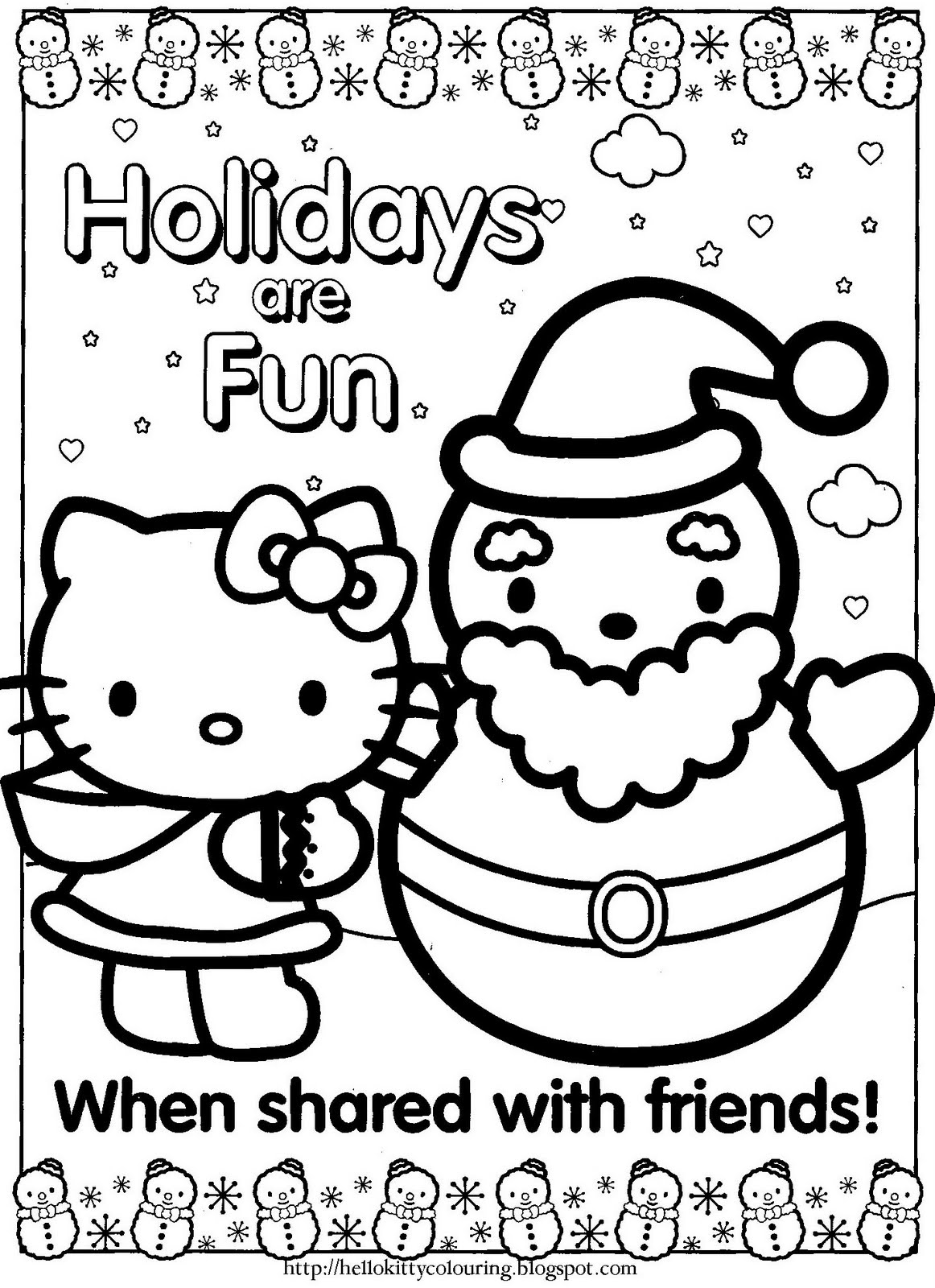 1162x1600 Hello Kitty Christmas Coloring Pages