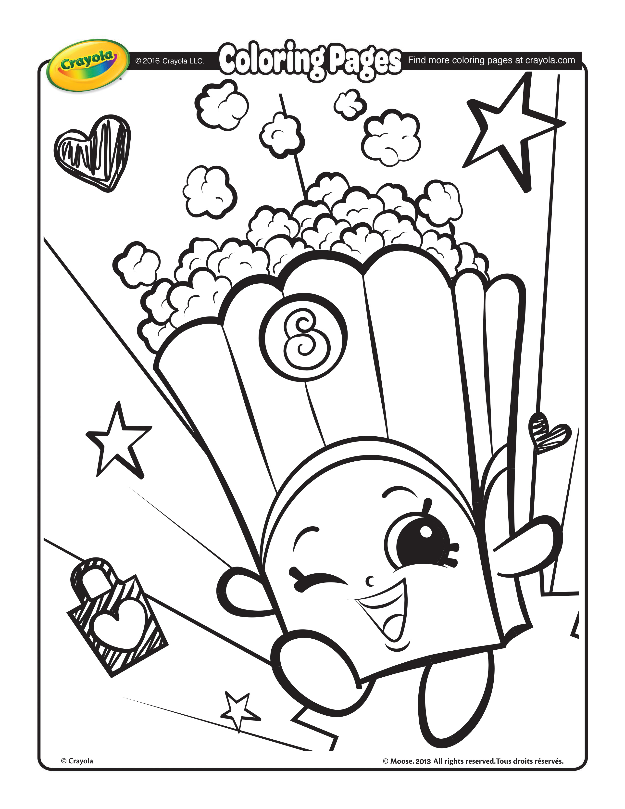 2550x3300 Shopkins, Poppy Corn Coloring Page