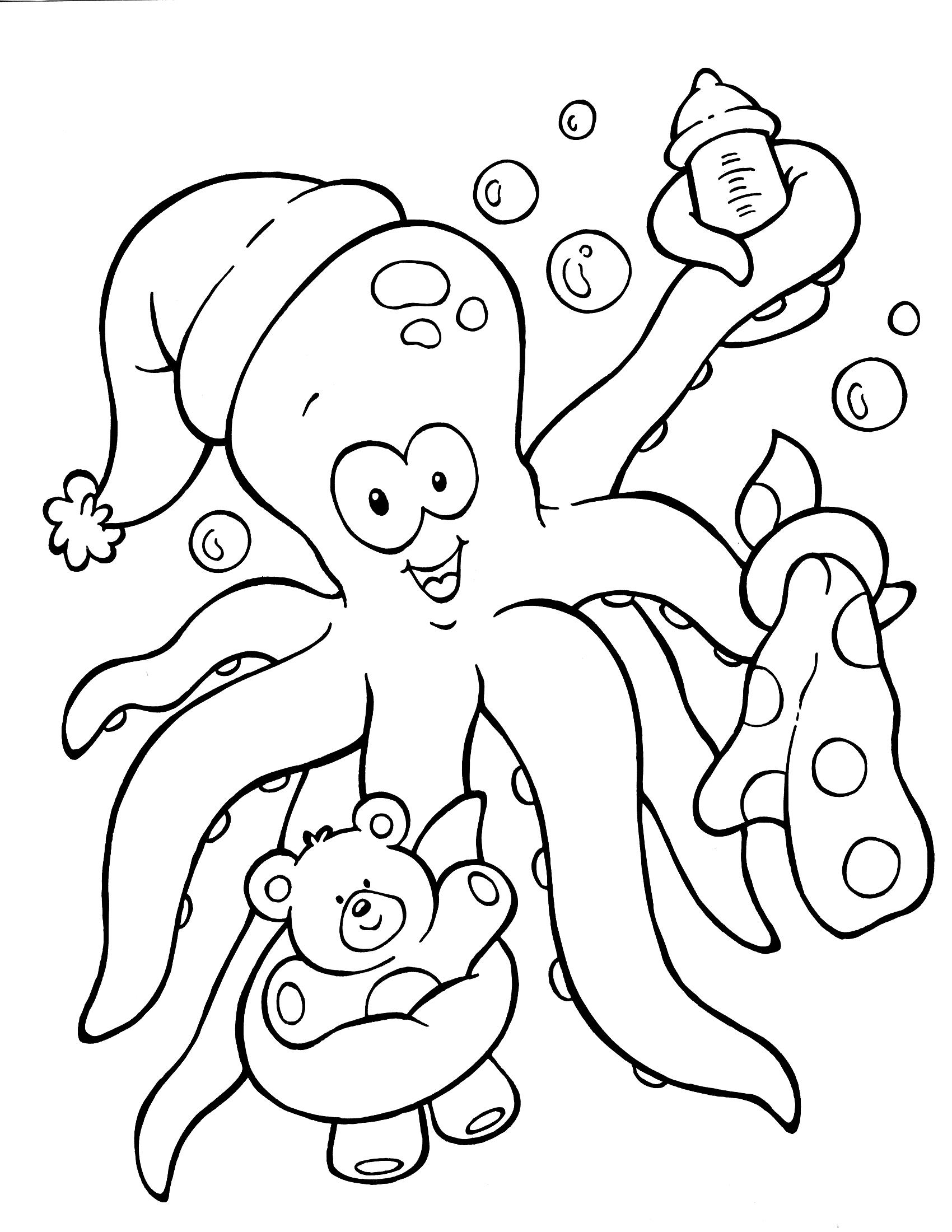 1700x2200 Crayola Coloring Page Octopus