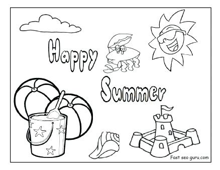 438x338 Printable Happy Summer Beach Coloring Pages Printable Coloring