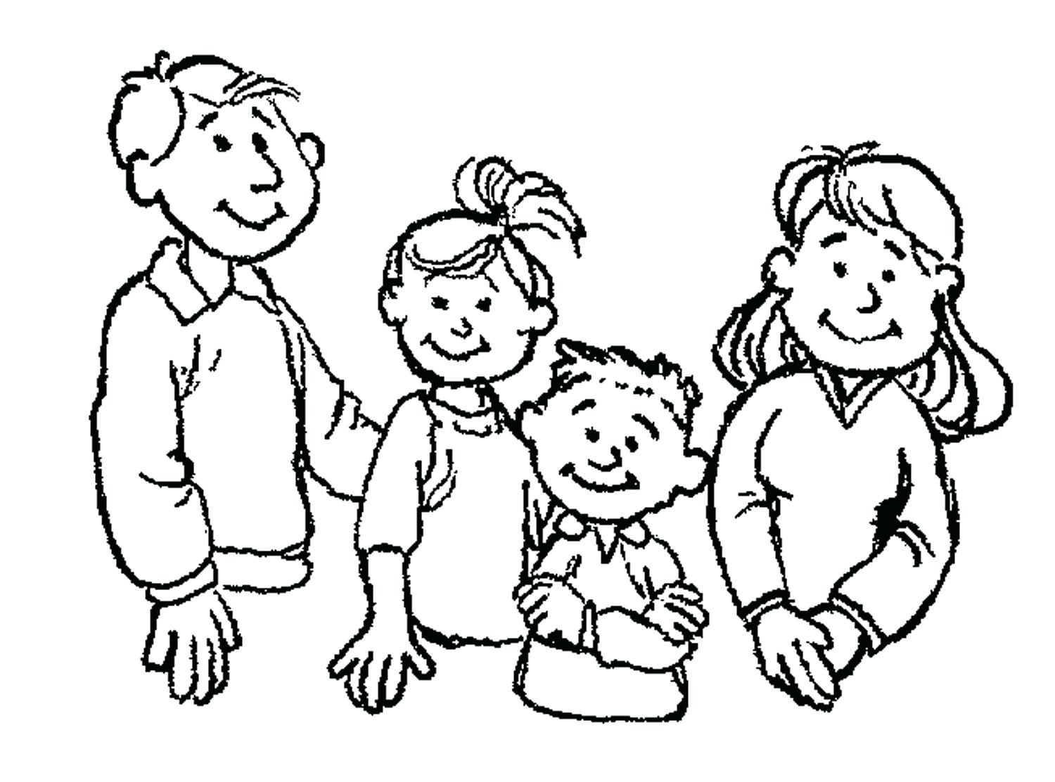 1500x1112 Family Coloring Pages Pictures Free Winter Of Members Sheets