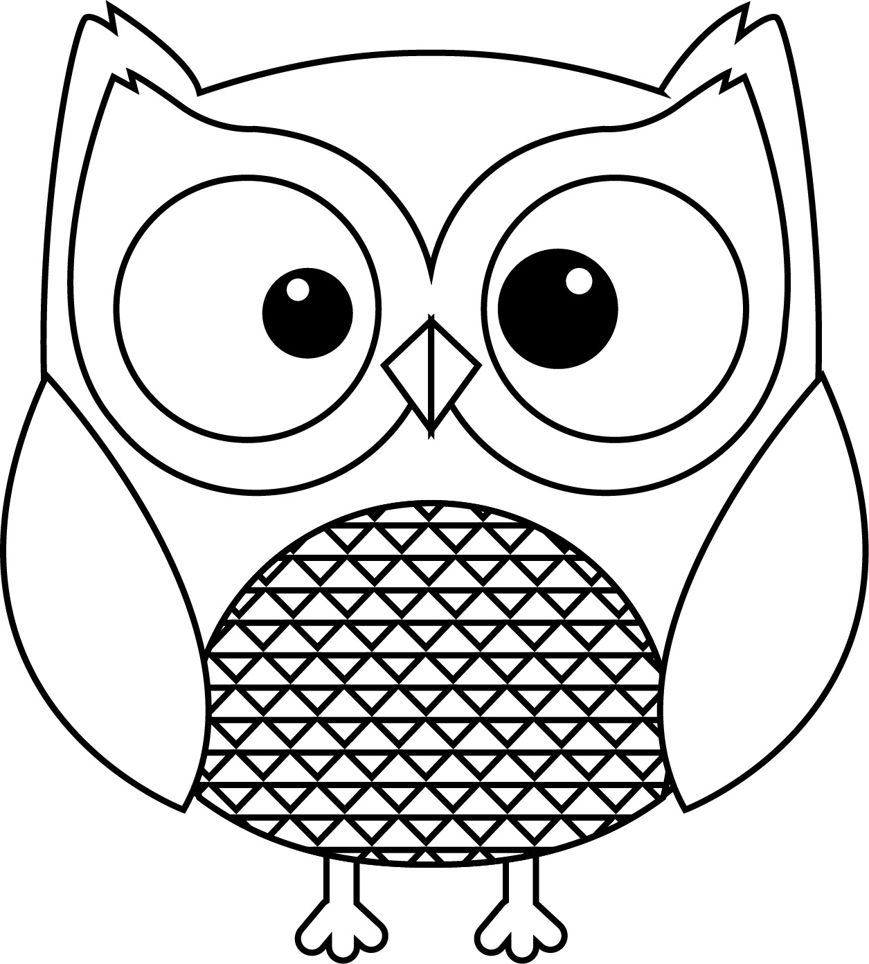 1255x1392 Crazy Cute Owl Basic Animal Coloring Page 1 Wecoloringpage