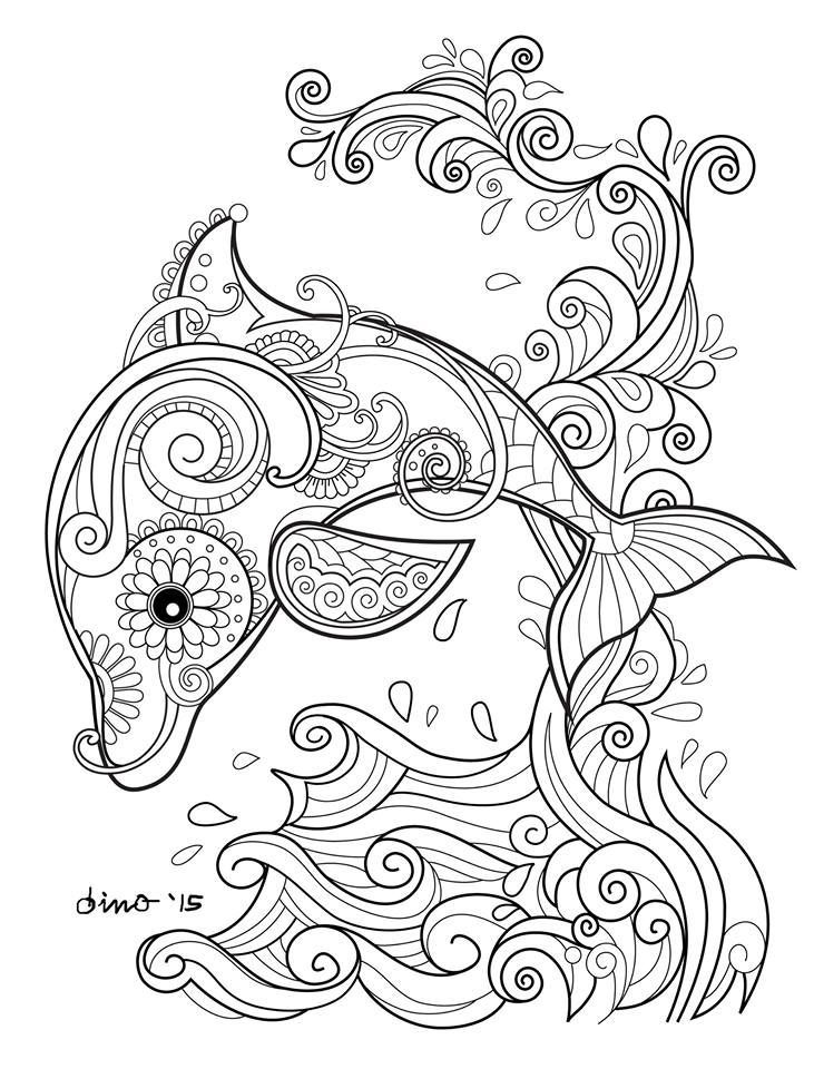 731x960 Dolphin Coloring Pages For Adults Printable