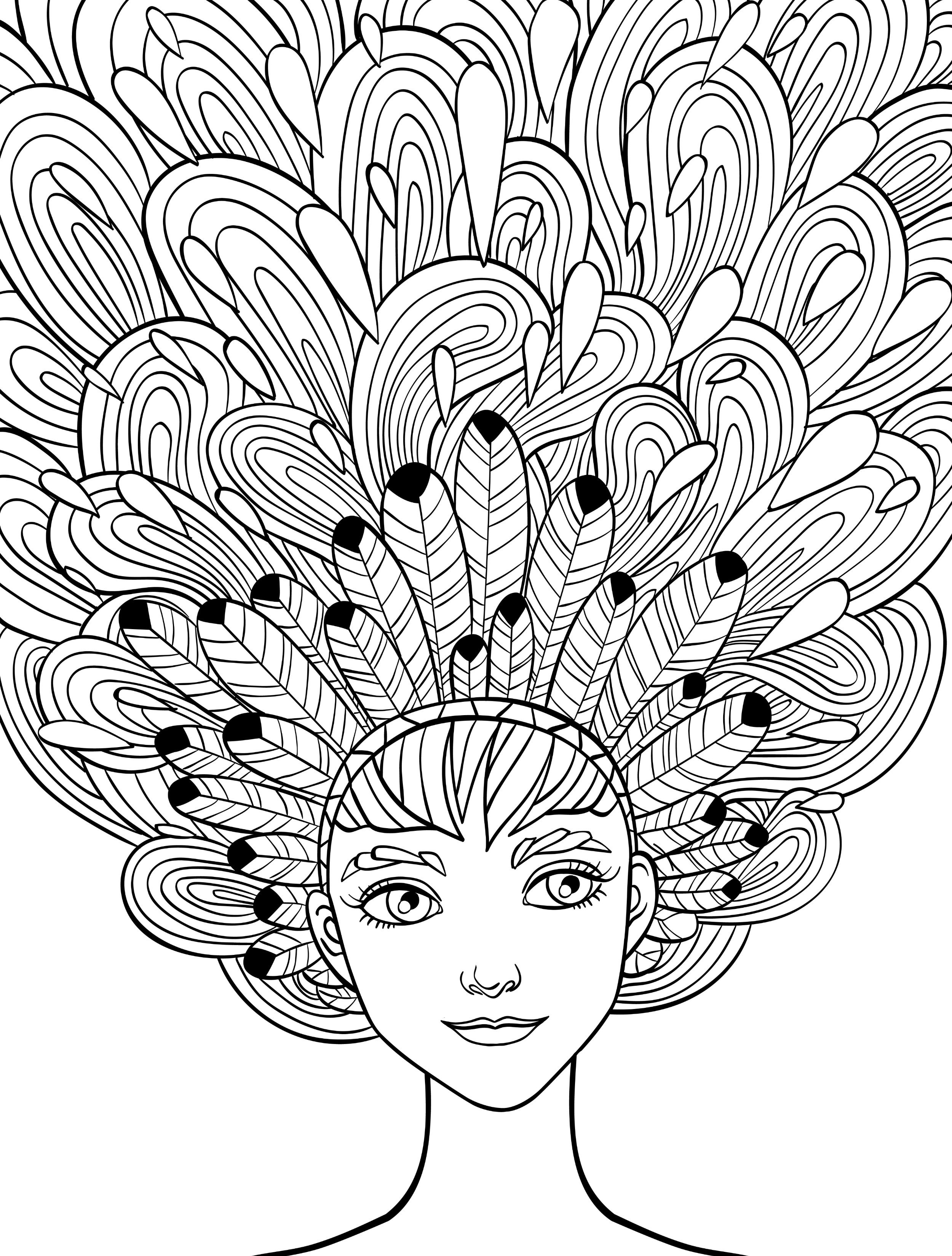 2500x3300 Crazy Coloring Pages Of Hair New 10 Adult