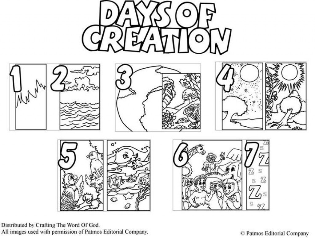 1024x776 Days Of Creation Coloring Page