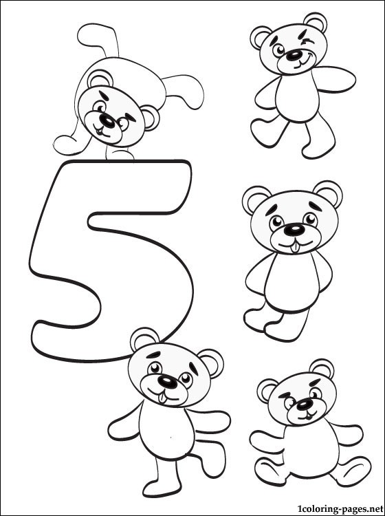 560x750 Number 5 Printable Coloring Pages