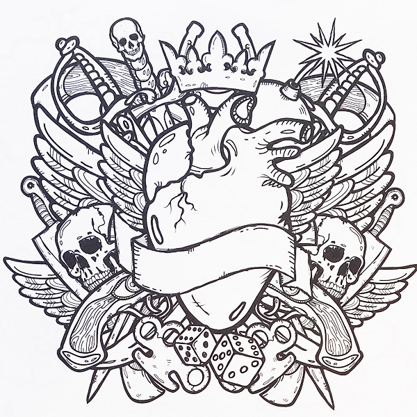 600x600 Tattoo Coloring Pages Printable Book Of 15045