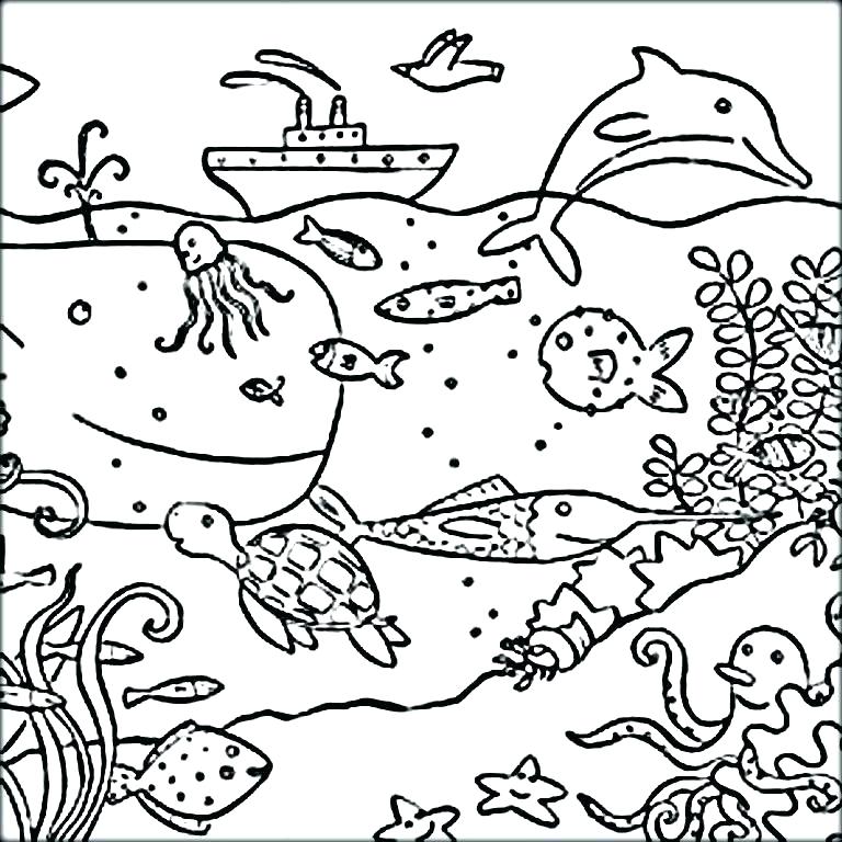 768x768 Sea Creature Coloring Pages Cool Sea Animals Coloring Pages