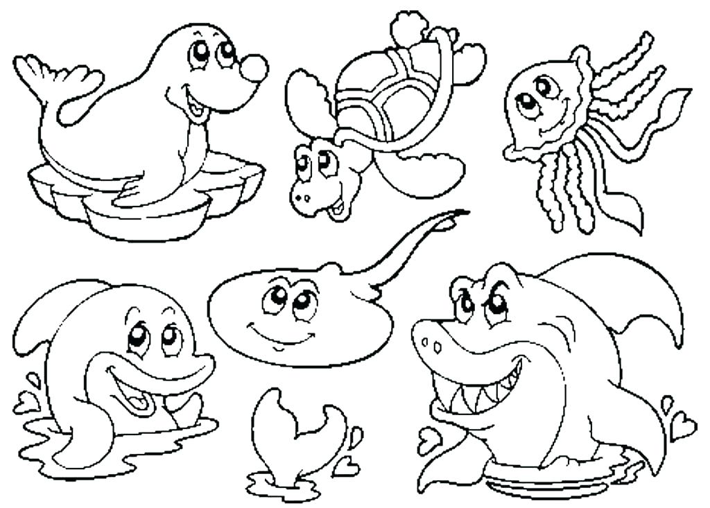 1024x733 Sea Creatures Coloring Sea Creatures Coloring Pages Coloring Sea