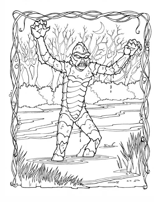 496x650 Creature From The Black Lagoon Coloring Pages Colors Of A Monster