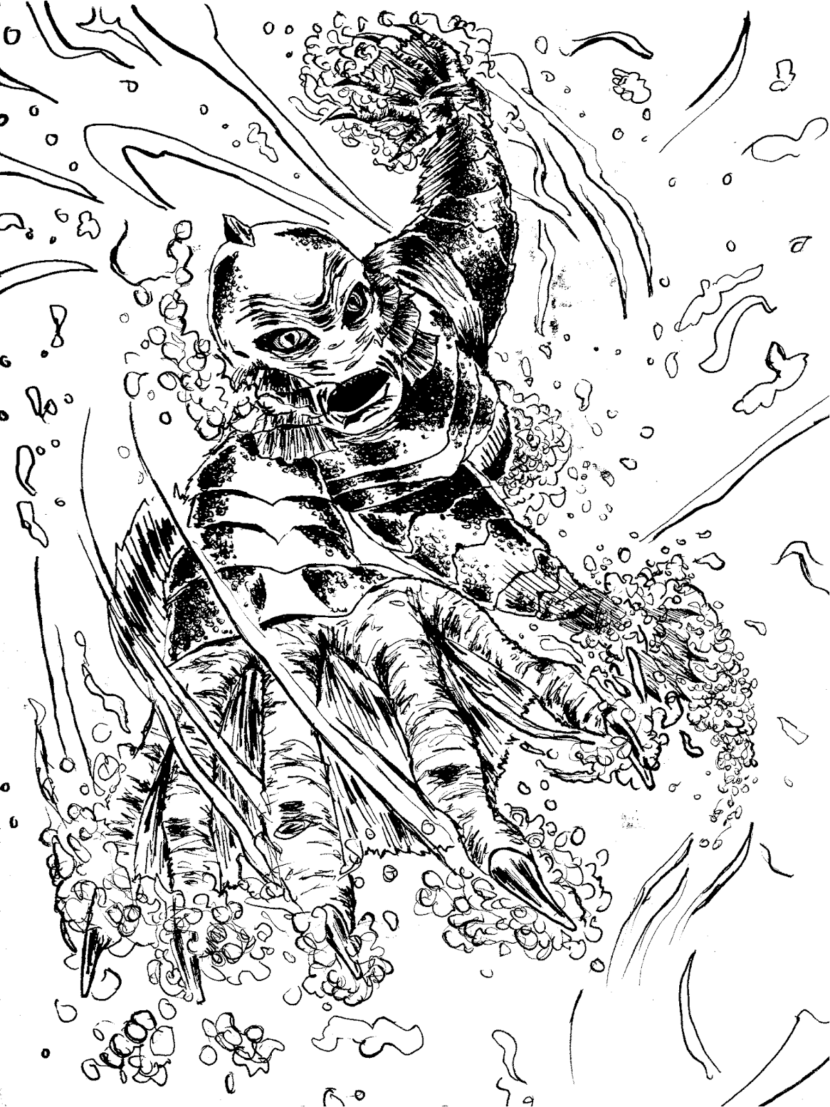 1200x1600 Security Creature From The Black Lagoon Coloring Pages Color Bros