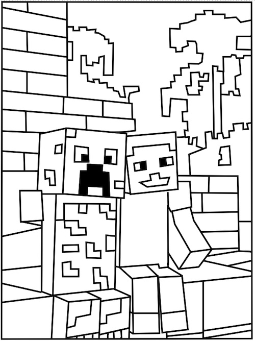 500x668 Minecraft Pages To Print Printable Minecraft Creeper Coloring