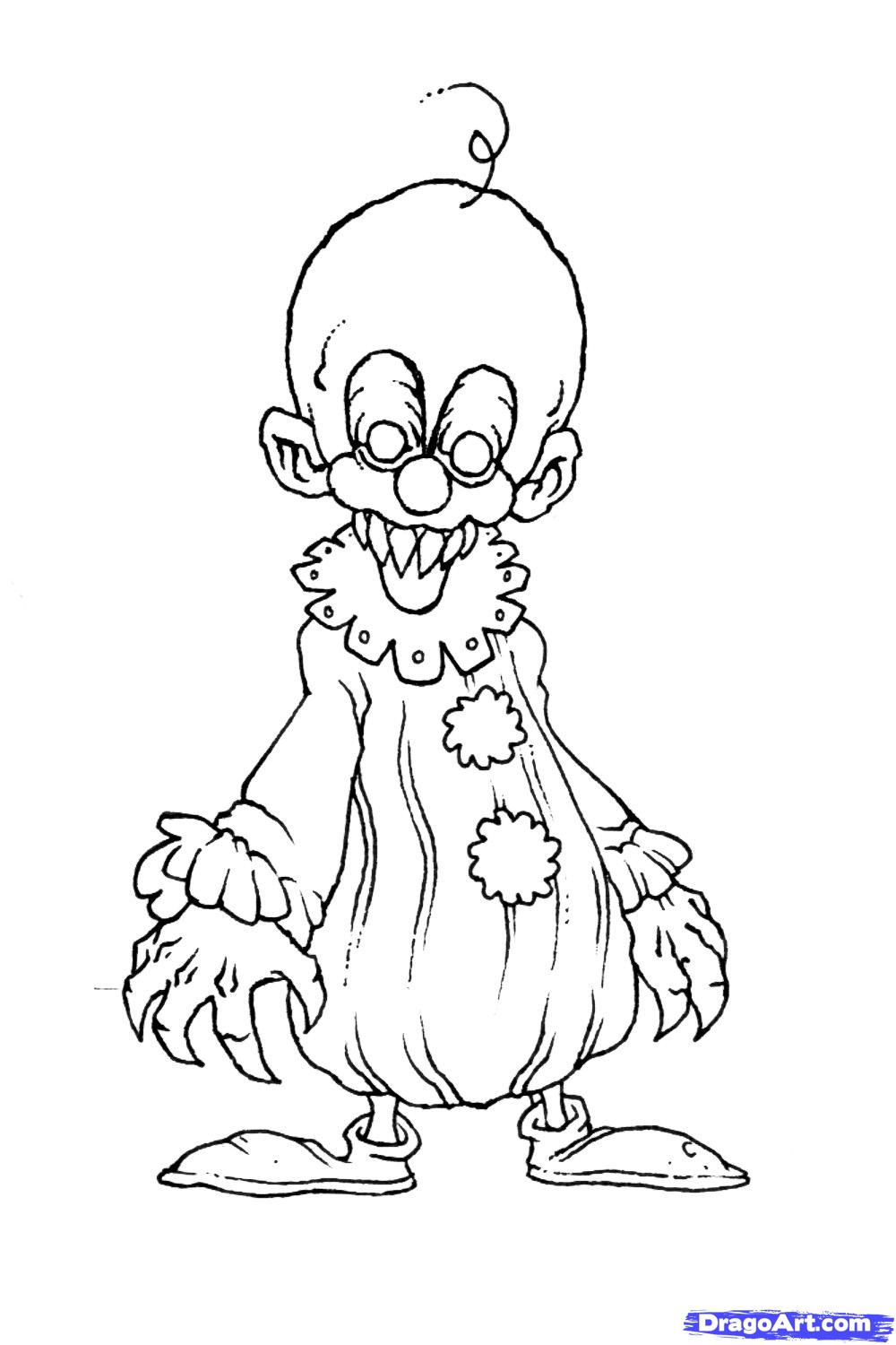 1000x1500 Creepy Clown Coloring Pages