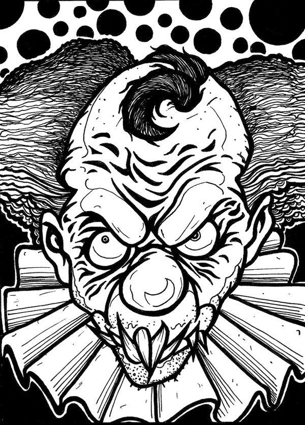 600x835 Scary Clown Coloring Page Rocks Colorin, Colorear