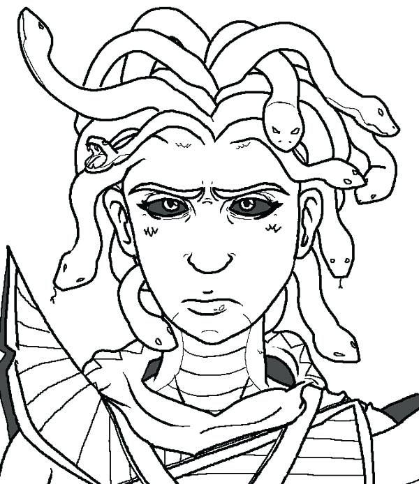 600x694 Creepy Coloring Pages Creepy Medusa Coloring Page Creepy Halloween