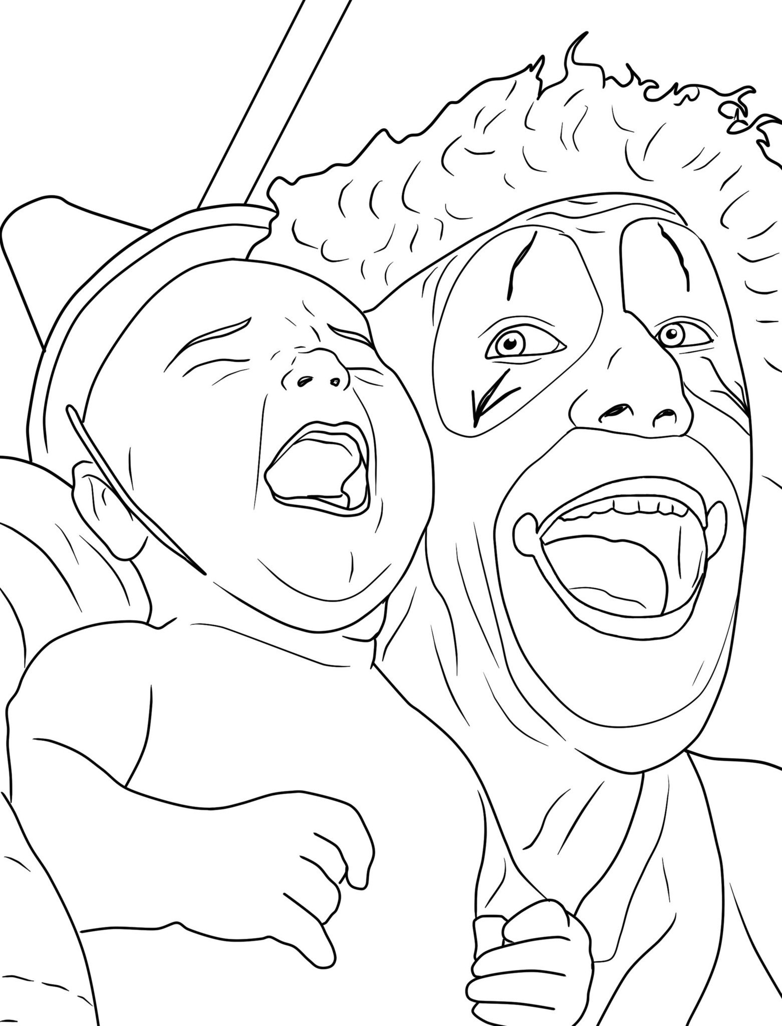 1561x2048 Creepy Clown Adult Coloring Book Creepy Clown, Coloring Books