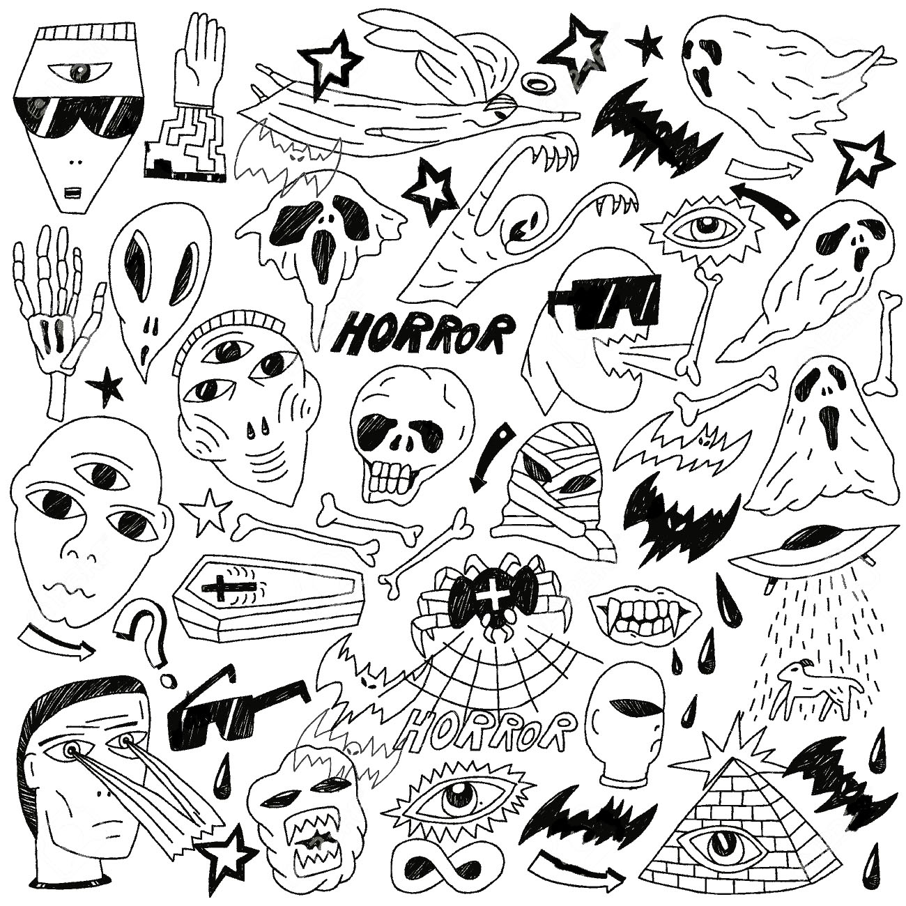 1300x1300 Halloween Coloring Pages For Adults Justcolor Remarkable Creepy