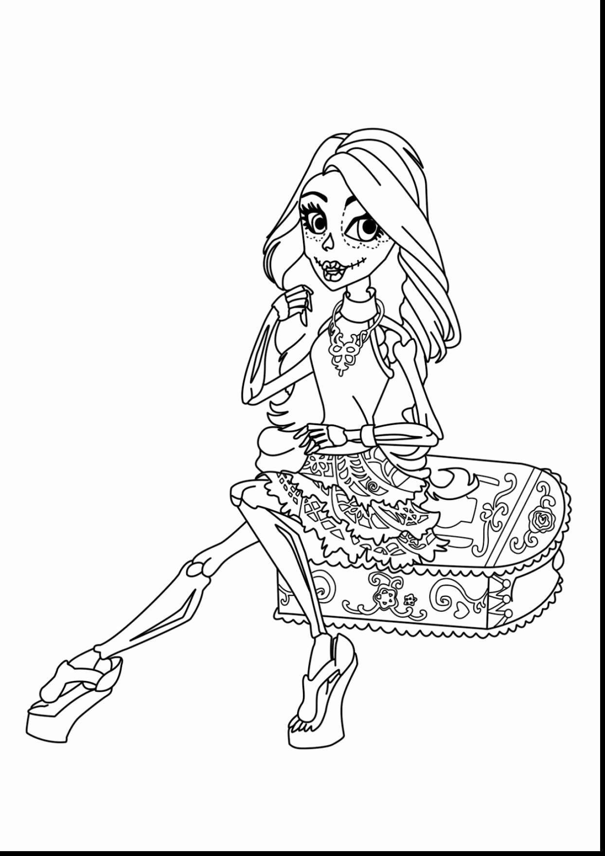 1244x1760 Creepy Halloween Coloring Pages Beautiful Scary Monsters Drawing