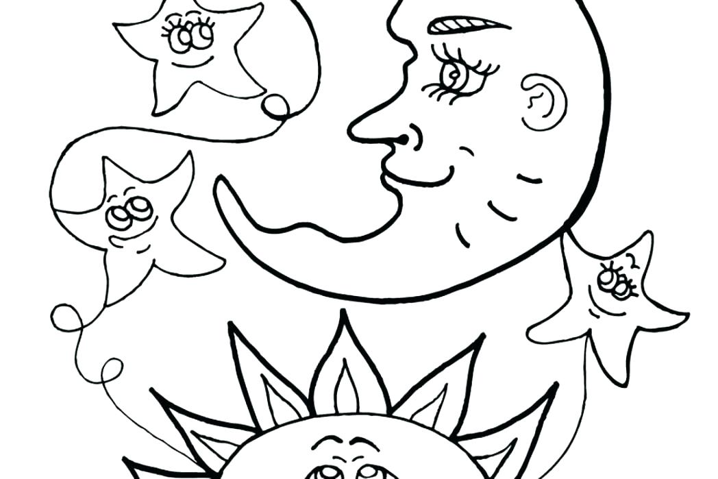 1048x699 Moon And Stars Coloring Pages Full Moon Coloring Pages Charming