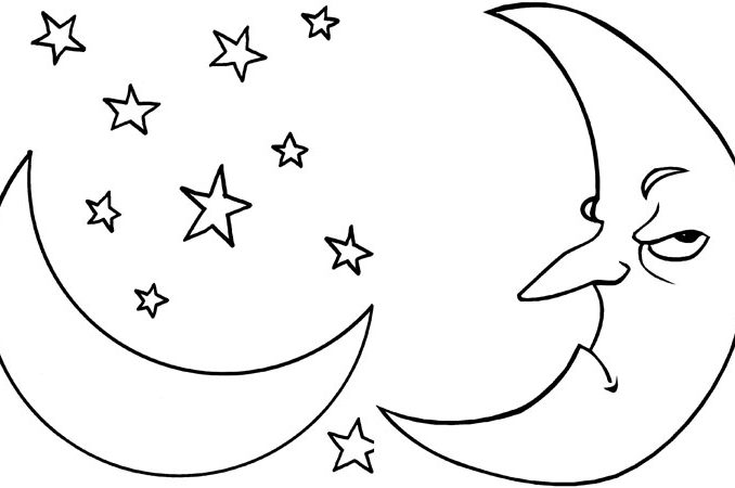 678x450 Moon Coloring Pictures Crescent Moon Coloring Page Pin Moon