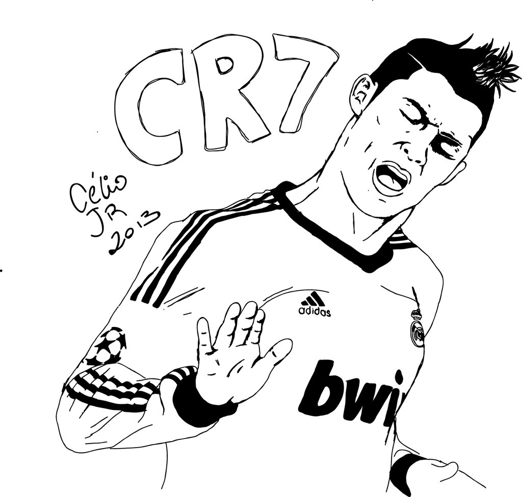1024x976 Of Face Cristiano Ronaldo Coloring Page