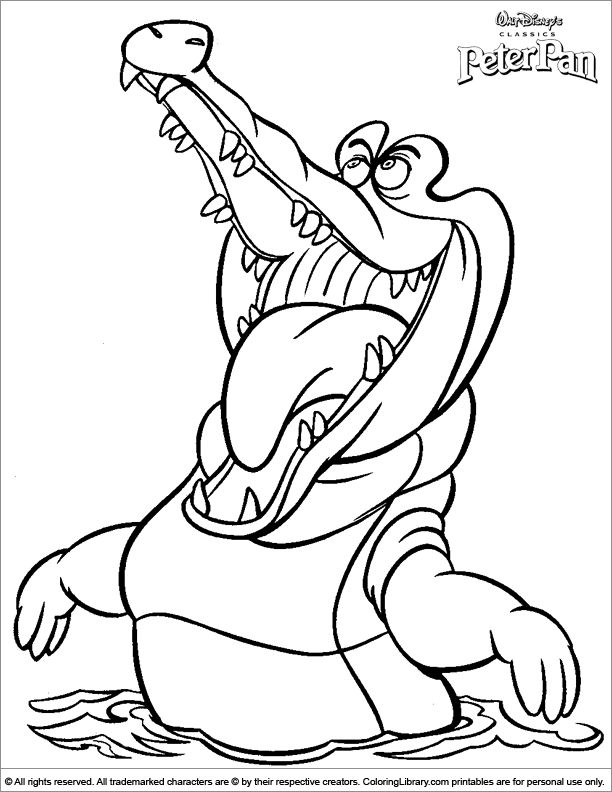 612x792 Drawn Crocodile Coloring Page