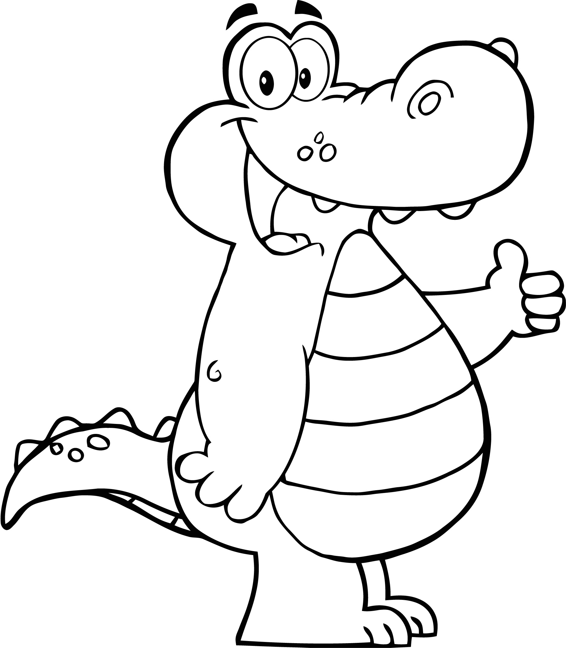 1870x2140 Coloring Page Of Alligator Showing Thumbs Up