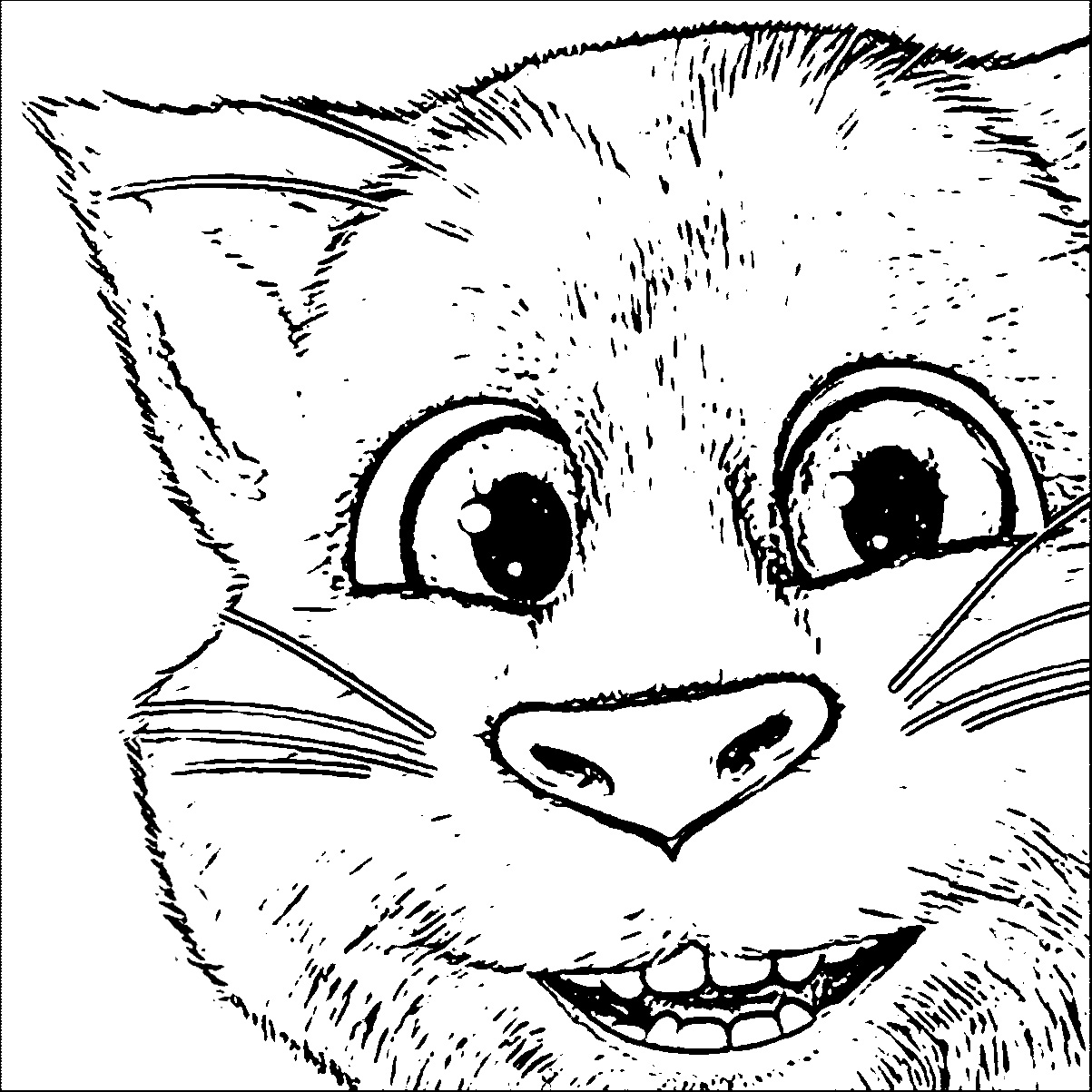 1203x1203 Talking Tom Cat Coloring Pages Wecoloringpage