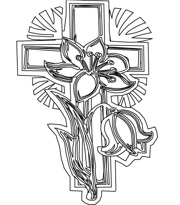585x664 Printable Cross Coloring Pages Sunday School Adult