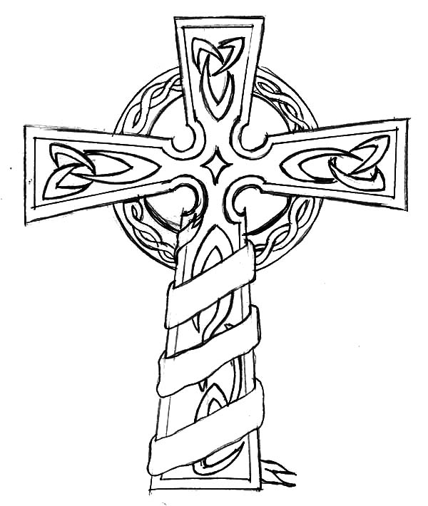600x710 Morphed Celtic Cross Coloring Pages Best Place To Color