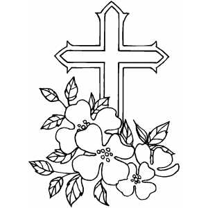 300x300 And Flowers Coloring Page In Cross Pages Prepare 18