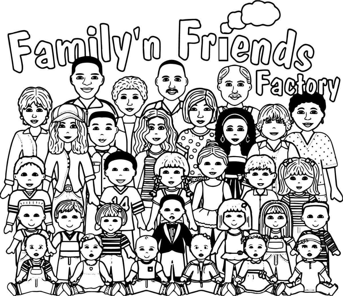 1199x1035 Crowd Of People Coloring Page Web Coloring Pages