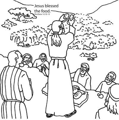 400x405 Jesus Feeds 5000 Coloring Page