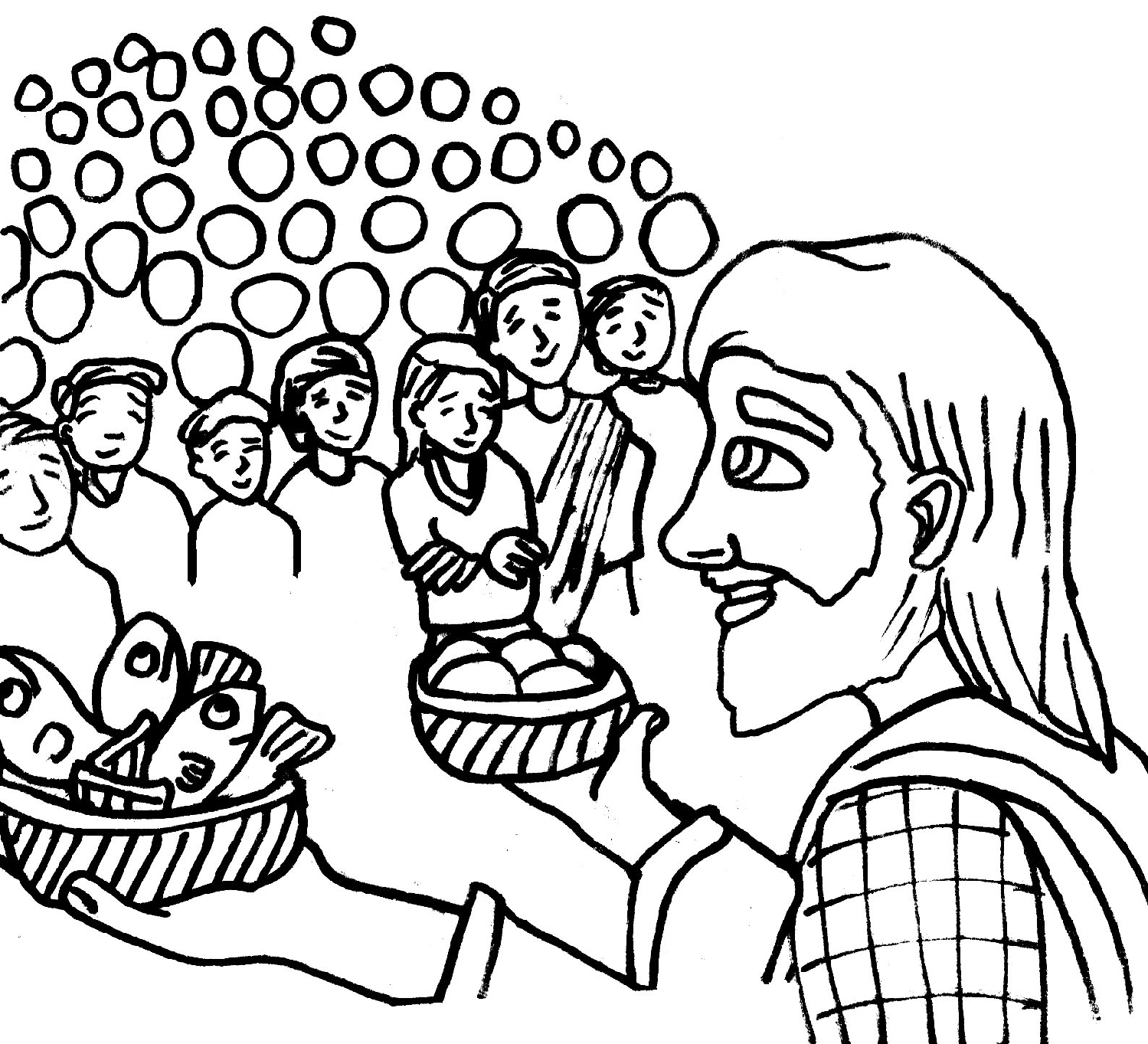 1499x1363 Wealth Feeding Of The Five Thousand Coloring Page Jesus Feeds 5000