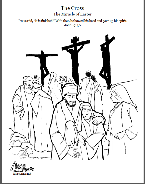 609x773 Crucifixion Story. Coloring Page, Script And Bible Story Bible