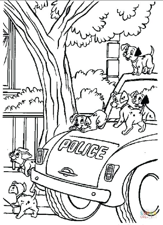 564x778 Cruella Deville Coloring Pages Dalmatians On A Police Car Cruella