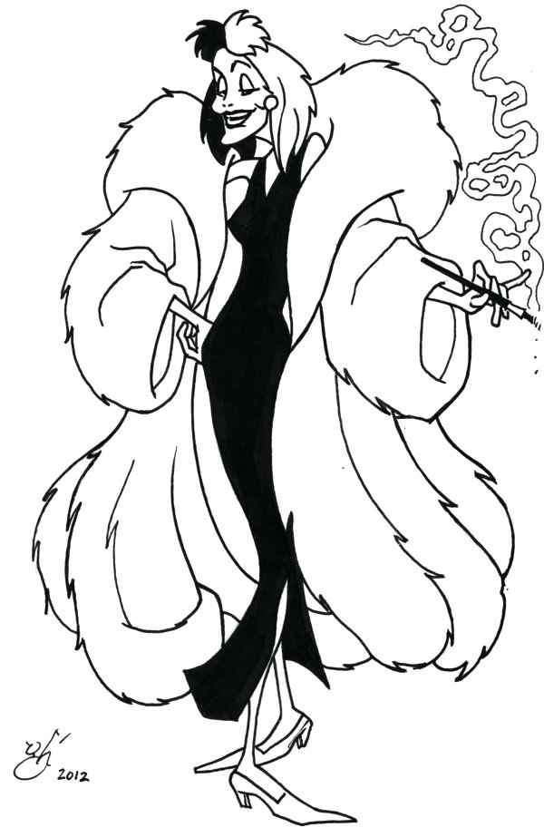 600x923 Cruella Deville Coloring Pages