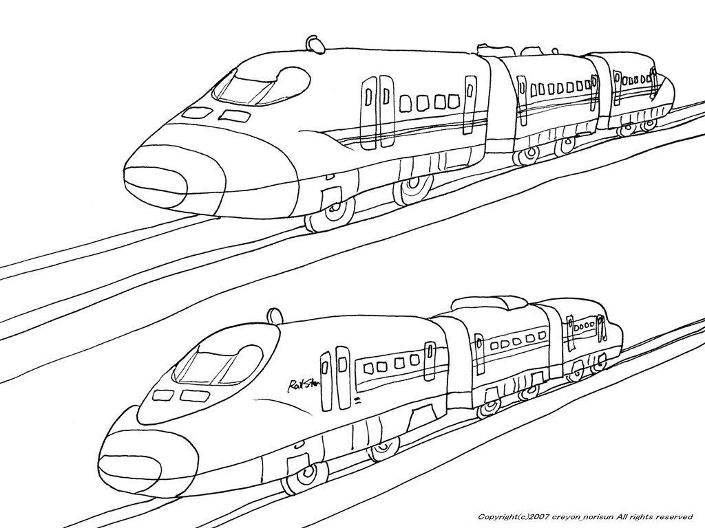 1024x768 Bullet Train Coloring Pages