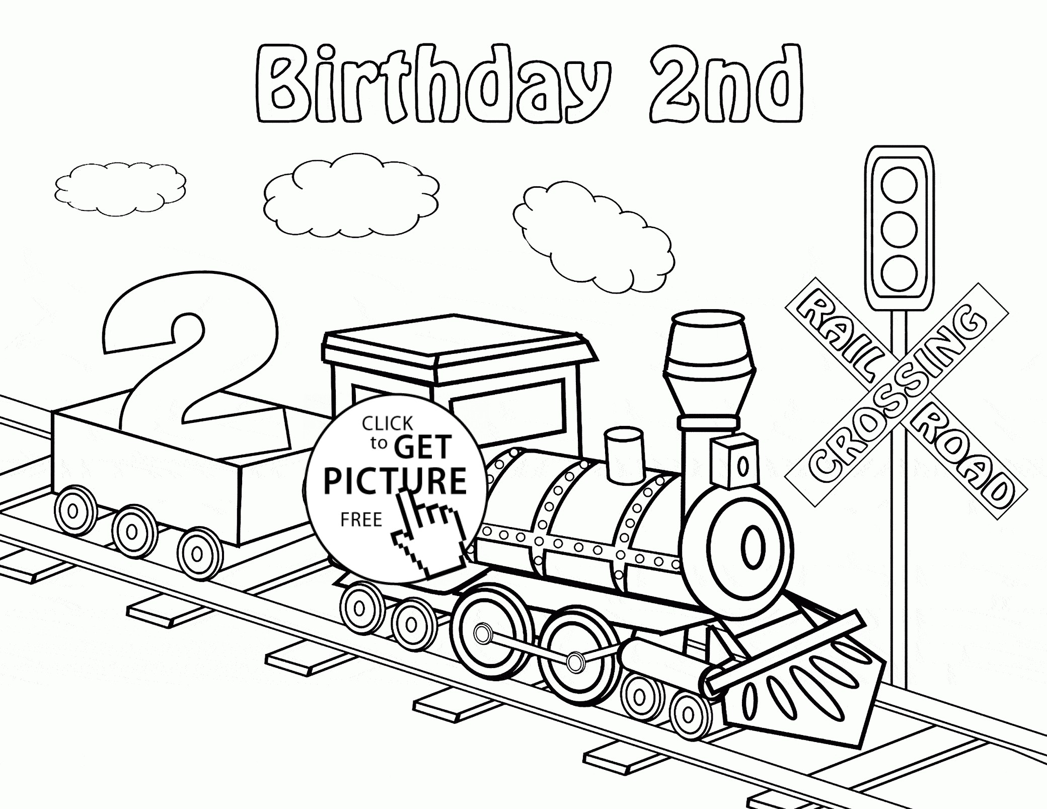 2080x1607 New Coloring Pages Printable Trains Fresh Happy 2nd Birthday Card